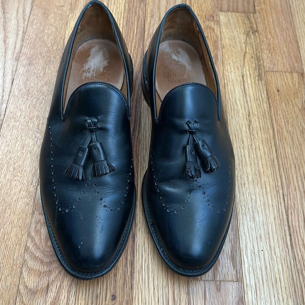 Allen Edmonds Astor Tassel Loafers Black Leather Slip On Dress Shoes Men’s 11